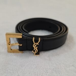 Saint Laurent Monogram Belt with Gold Hardware